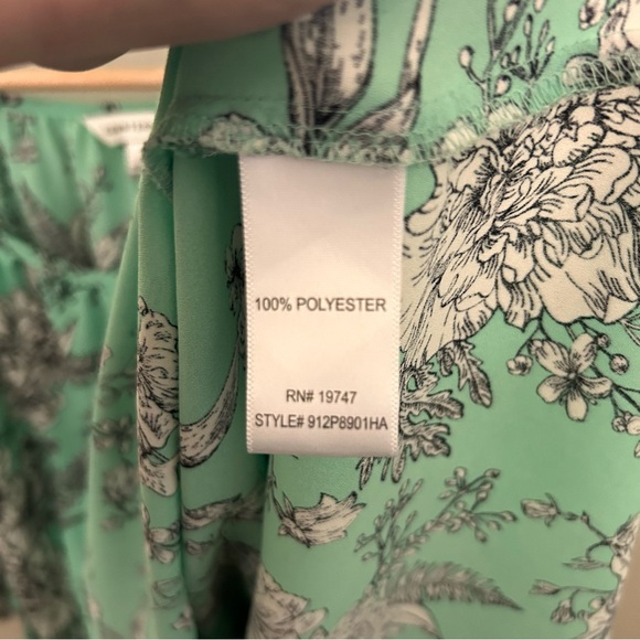 Counterparts Green Boho Floral Blouse Top XL - Picture 6 of 8